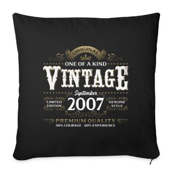 18ème Anniversaire Millésime Septembre Millésime 2007 - Housse de coussin décorative 45 x 45 cm - noir - Devant