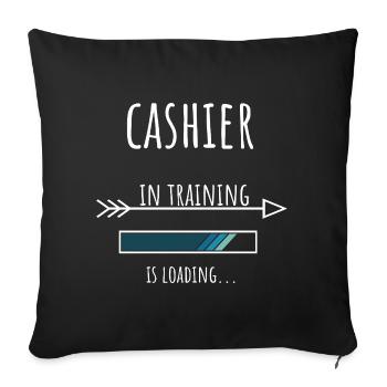 Formation professionnelle de caissier en cadeaux - Housse de coussin décorative 45 x 45 cm - noir - Devant