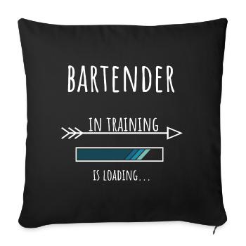 Cadeau de barman Formation professionnelle Barman - Housse de coussin décorative 45 x 45 cm - noir - Devant