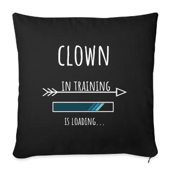 Formation professionnelle de clown en cadeau - Housse de coussin décorative 45 x 45 cm - noir - Devant