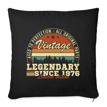 1976 Vintage Retro Geburtstagsgeschenk - Sofakissenbezug 45 x 45 cm - Schwarz - Vorne