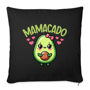 Mamacado Avocado Lover Mother's Day - Sofa pillowcase 17,3'' x 17,3'' (45 x 45 cm) - black - Front