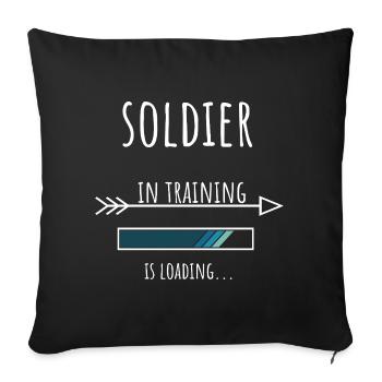 Soldat Cadeau Profession Formation Soldat - Housse de coussin décorative 45 x 45 cm - noir - Devant