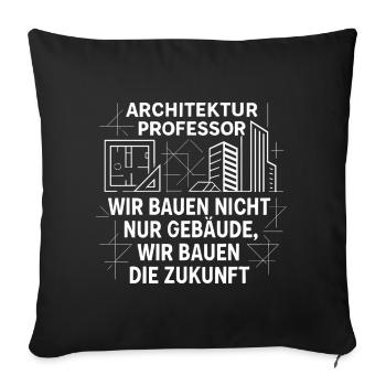 Dicton professionnel de l’architecture - Housse de coussin décorative 45 x 45 cm - noir - Devant
