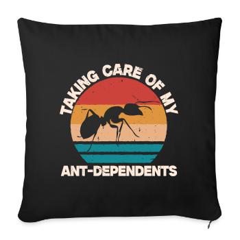 Fourmis Élevage Fourmis Éleveur de fourmis - Housse de coussin décorative 45 x 45 cm - noir - Devant