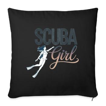 Scuba Girl Diver Design - Sofa pillowcase 17,3'' x 17,3'' (45 x 45 cm) - black - Front