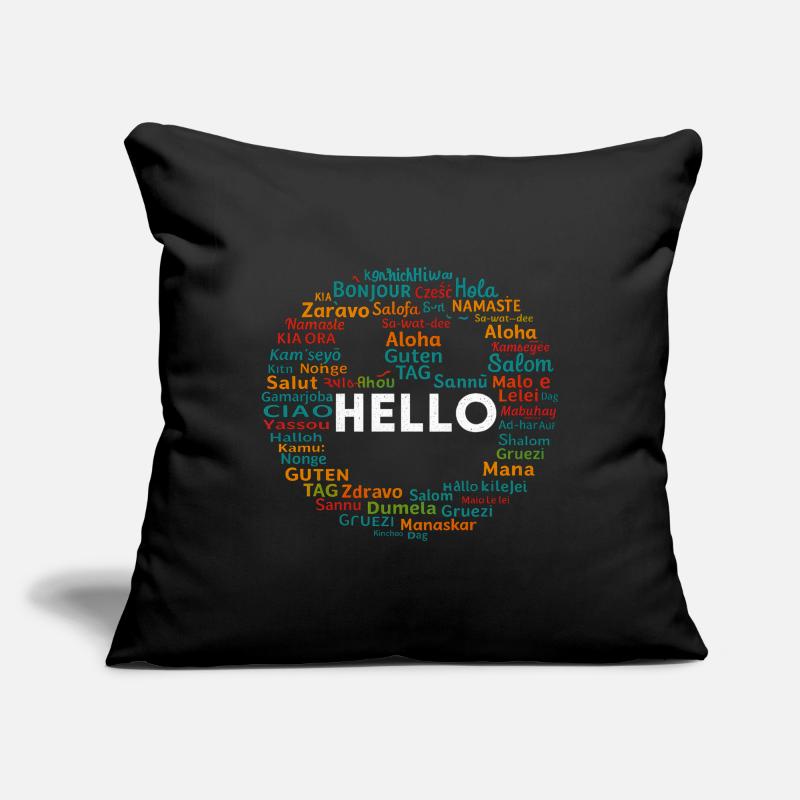 Beginnen Sie mit Hello Different World Language Learning Sofakissenbezug 45 x 45 cm