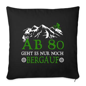 À partir de 80, c’est la montée des motards - Housse de coussin décorative 45 x 45 cm - noir - Devant