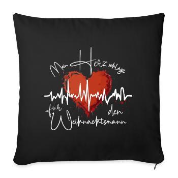 Heartbeat for Christmas Santa Claus - Sofa pillowcase 17,3'' x 17,3'' (45 x 45 cm) - black - Front