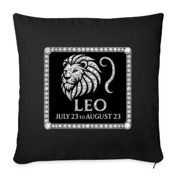Zodiac sign Leo - Sofa pillowcase 17,3'' x 17,3'' (45 x 45 cm) - black - Front