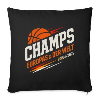 Basketball Champs Deutschland Basketballer  - Sofakissenbezug 45 x 45 cm - Schwarz - Vorne