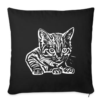 Cat Cat Baby T-shirt Gift Gift Idea - Sofa pillowcase 17,3'' x 17,3'' (45 x 45 cm) - black - Front