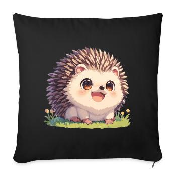 Igel - Sofakissenbezug 45 x 45 cm - Schwarz - Vorne