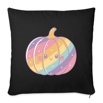 Rainbow pastel pumpkin - Sofa pillowcase 17,3'' x 17,3'' (45 x 45 cm) - black - Front