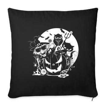 Funny creepy Halloween fellows at night - Sofa pillowcase 17,3'' x 17,3'' (45 x 45 cm) - black - Front