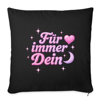Forever Yours / Y2K Design - Sofa pillowcase 17,3'' x 17,3'' (45 x 45 cm) - black - Front