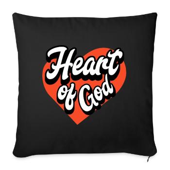 Cœur De Dieu Cœur Chrétien Foi Amour - Housse de coussin décorative 45 x 45 cm - noir - Devant