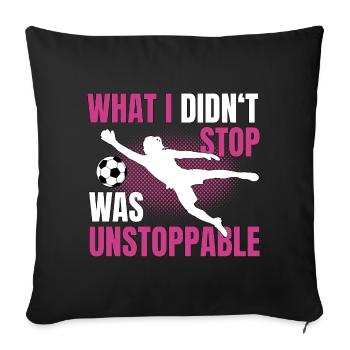 Football Gardien de but Gardien de but Football féminin - Housse de coussin décorative 45 x 45 cm - noir - Devant