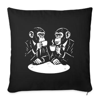 Monkeys in Suits Coffee Duo - Sofa pillowcase 17,3'' x 17,3'' (45 x 45 cm) - black - Front