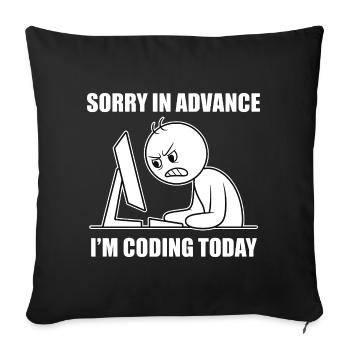 Proud software developer for programming students - Sofa pillowcase 17,3'' x 17,3'' (45 x 45 cm) - black - Front