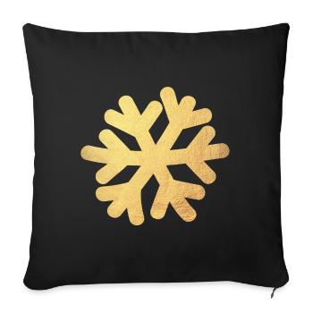 Snowflake Gold Christmas Decoration Snow Winter - Sofa pillowcase 17,3'' x 17,3'' (45 x 45 cm) - black - Front