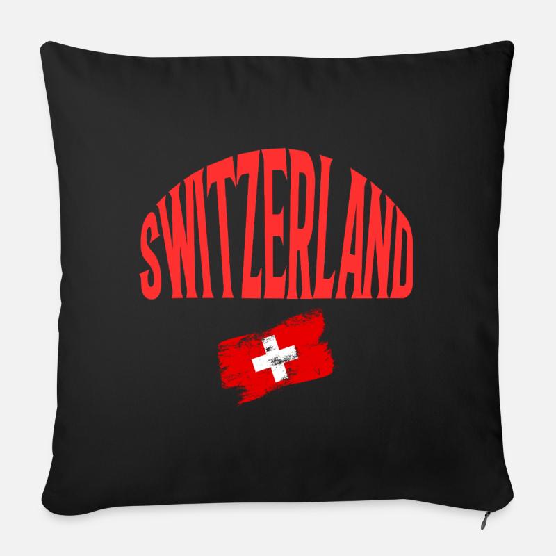 Switzerland - Sofakissenbezug 45 x 45 cm - Schwarz