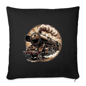 Vintage Steam Locomotive Power - Sofa pillowcase 17,3'' x 17,3'' (45 x 45 cm) - black - Front