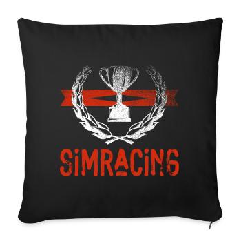Sim Racing Trophy Emblem - Sofa pillowcase 17,3'' x 17,3'' (45 x 45 cm) - black - Front