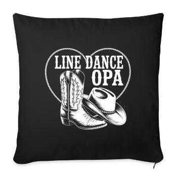 Line Dance Opa Herz Boot - Sofakissenbezug 45 x 45 cm - Schwarz - Vorne