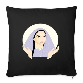 MARY St. Mary | Convent Woman | Woman with headscarf - Sofa pillowcase 17,3'' x 17,3'' (45 x 45 cm) - black - Front