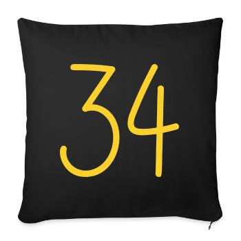 34 - Sofa pillowcase 17,3'' x 17,3'' (45 x 45 cm) - black - Front