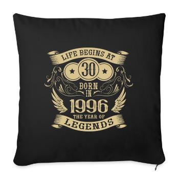 30th Birthday Life Angel Vintage 1996 Legends - Sofa pillowcase 17,3'' x 17,3'' (45 x 45 cm) - black - Front