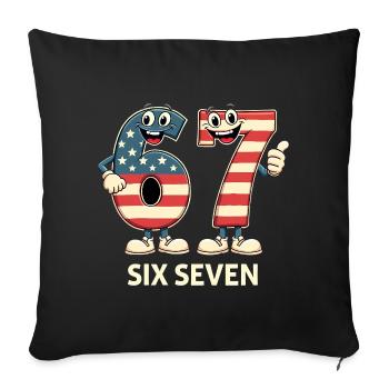 US Flag 67 Memes Six Seven - Sofa pillowcase 17,3'' x 17,3'' (45 x 45 cm) - black - Front