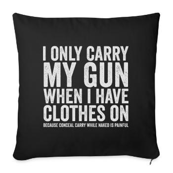 Je porte juste mon arme – drôles de droits sur les armes – - Housse de coussin décorative 45 x 45 cm - noir - Devant