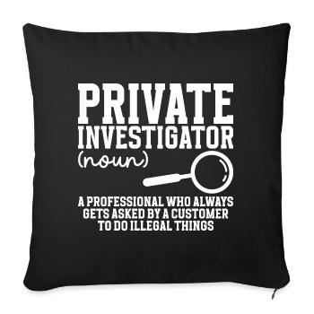 Détective Observation des costumes Détective privé - Housse de coussin décorative 45 x 45 cm - noir - Devant