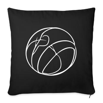 Dessin de volley-ball - Housse de coussin décorative 45 x 45 cm - noir - Devant