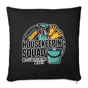 Funny Cleaning Design - Sofa pillowcase 17,3'' x 17,3'' (45 x 45 cm) - black - Front
