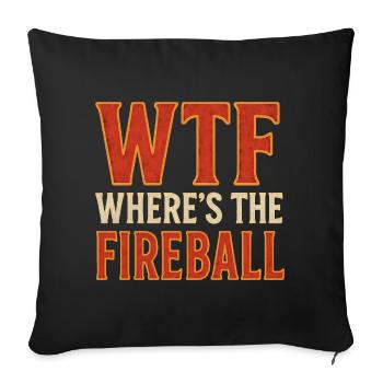 C’est quoi ce truc : Où est l’humour de la boule de feu - Housse de coussin décorative 45 x 45 cm - noir - Devant