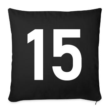 15. 15 YEARS. 15th ANNIVERSARY. 15 YEAR ANNIVERSARY. - Sofa pillowcase 17,3'' x 17,3'' (45 x 45 cm) - black - Front