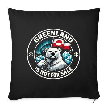 Cadeau d’ours polaire du drapeau du Groenland mignon - Housse de coussin décorative 45 x 45 cm - noir - Devant