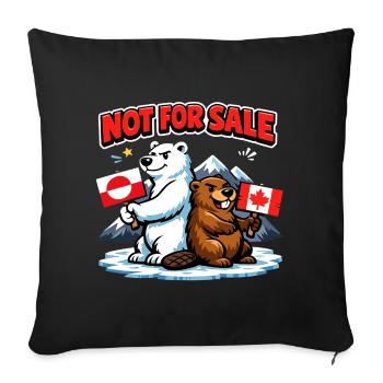 Groenland Non à vendre Politique drôle - Housse de coussin décorative 45 x 45 cm - noir - Devant