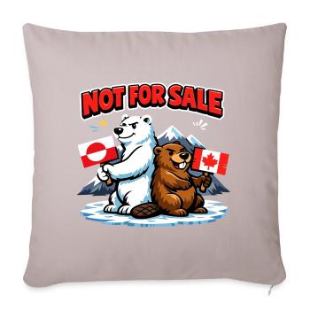 Groenland Non à vendre Politique drôle - Housse de coussin décorative 45 x 45 cm - taupe clair - Devant