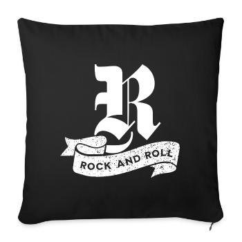Rock'n'Roll-Emblemwappen - Sofakissenbezug 45 x 45 cm - Schwarz - Vorne