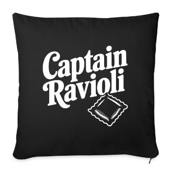 Captain Ravioli - Sofa pillowcase 17,3'' x 17,3'' (45 x 45 cm) - black - Front