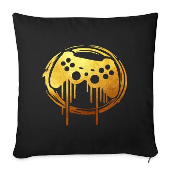 Joueur d’or du jeu - Housse de coussin décorative 45 x 45 cm - noir - Devant