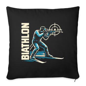 Biathlon Passion Lover Gift - Sofa pillowcase 17,3'' x 17,3'' (45 x 45 cm) - black - Front
