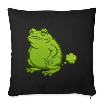 farting frog fart farting toad farting farting toad farting - Sofa pillowcase 17,3'' x 17,3'' (45 x 45 cm) - black - Front