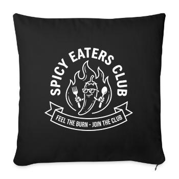 Club des Mangeurs Épicés : Chili Flamme - Housse de coussin décorative 45 x 45 cm - noir - Devant