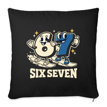 67 Six Seven Snowboard Winter Sports Cadeau - Housse de coussin décorative 45 x 45 cm - noir - Devant