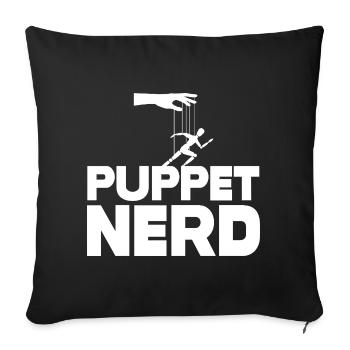 Marionnette nerd marionnette - Housse de coussin décorative 45 x 45 cm - noir - Devant